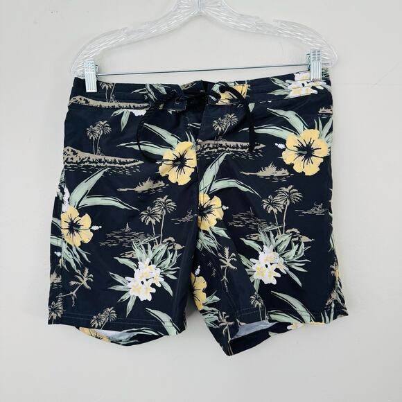 Rusty Black Tropical Print Board Shorts Men’s Size 30 - Picture 1 of 8